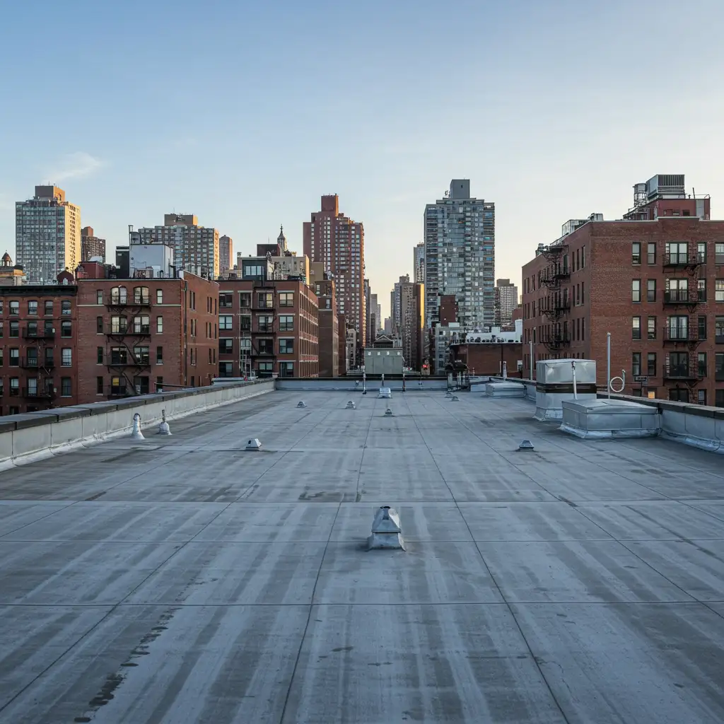 Image showing newly done roofing of a building.
