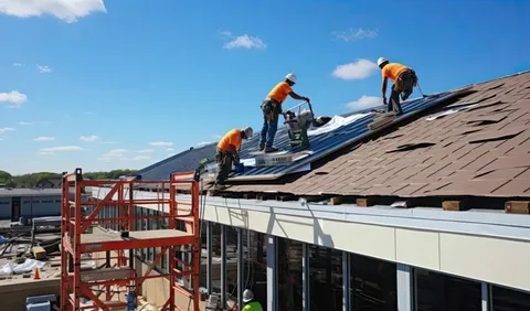 Roof Replacement Company Serving Staten Island NY 6 roofing contractors from roof replacement company installing durable shingles